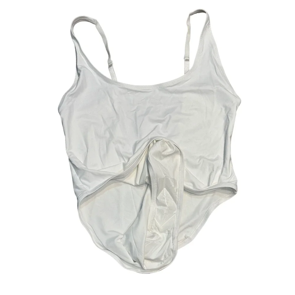 SKIMS Recycled Swim Scoop Neck One Piece Swimsuit Snow White 2X SW-SNO-0044 NEW